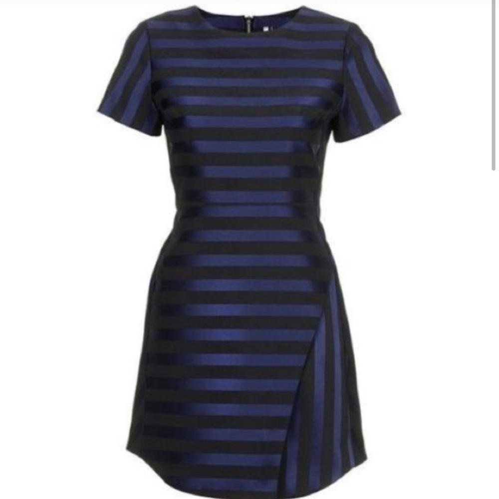 TOPSHOP Matte Stripe Satin Dress sz. 8
